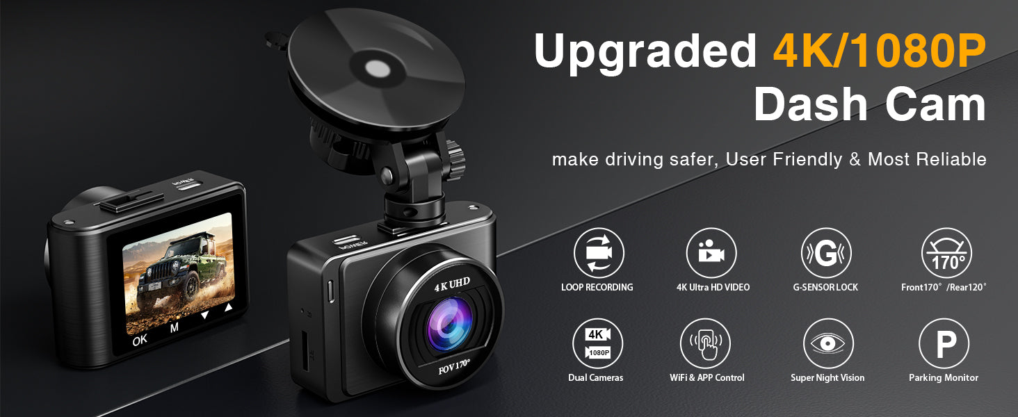 Witisco 4K front and rear dash cam

Witisco dual dash camera with 5G WiFi

Witisco dash cam with night vision and app control

Witisco car camera with 64GB SD card

Witisco HD dash cam with G-sensor and loop recording

Witisco 4K dashboard camera with parking mode

Witisco dash cam front and rear installation

Witisco 2.0” IPS screen dash camera

Witisco smart dash cam for car security

Witisco 4K car dash cam for driving safety