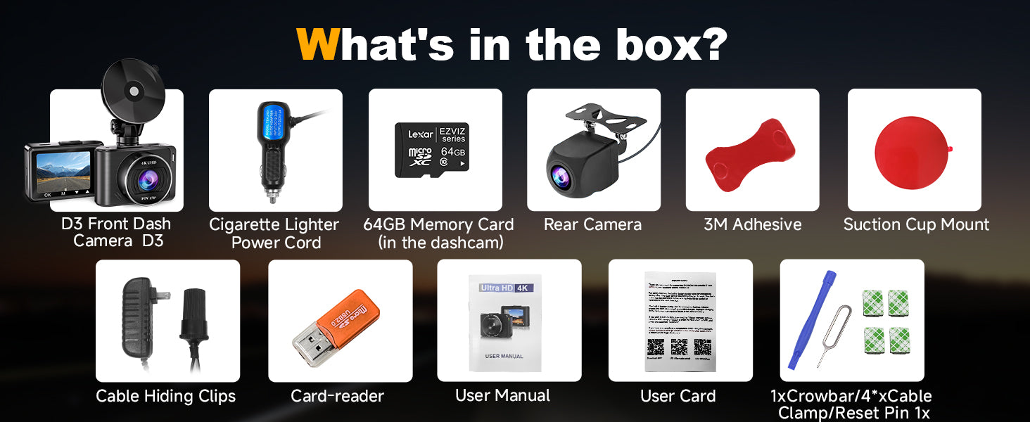 Witisco 4K front and rear dash cam

Witisco dual dash camera with 5G WiFi

Witisco dash cam with night vision and app control

Witisco car camera with 64GB SD card

Witisco HD dash cam with G-sensor and loop recording

Witisco 4K dashboard camera with parking mode

Witisco dash cam front and rear installation

Witisco 2.0” IPS screen dash camera

Witisco smart dash cam for car security

Witisco 4K car dash cam for driving safety